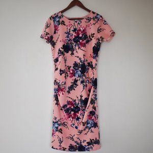 Pinkblush pink floral maternity dress with short sleeves